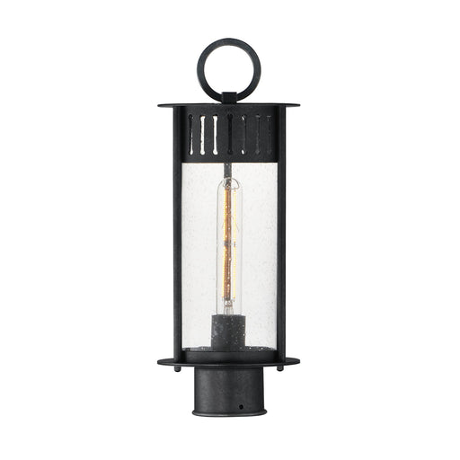 Windsor 1 Light Outdoor Post Lantern in Black Patina
