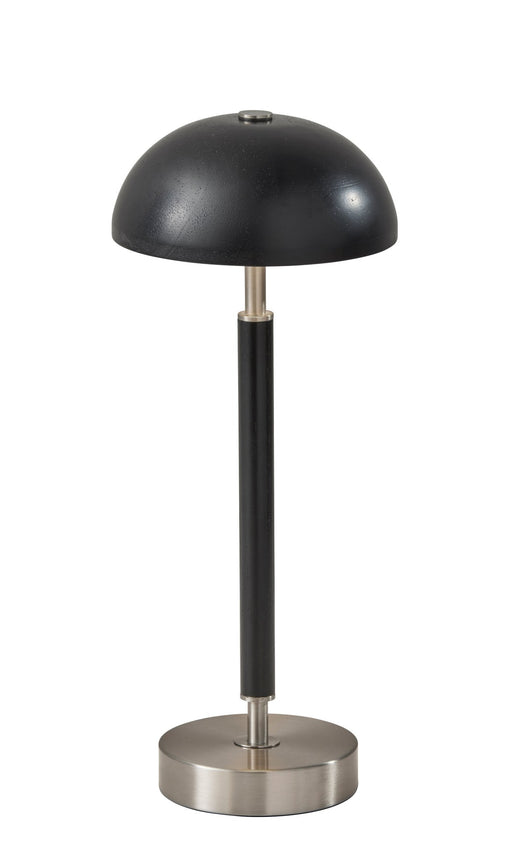 Ronny LED Cordless Table Lamp in Black Wood & Brushed Steel