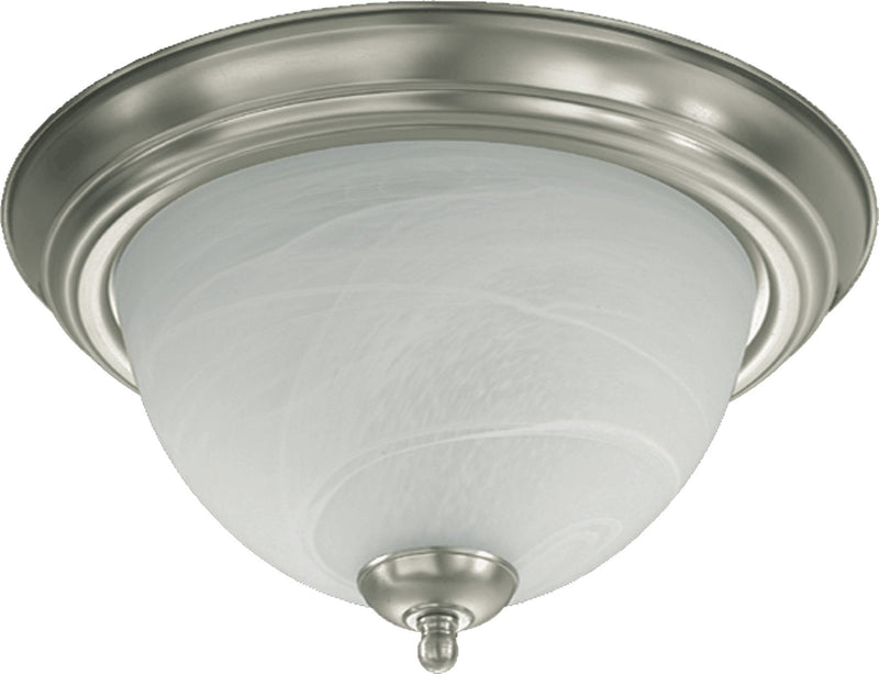 11" Faux Alabaster Ceiling Mount in Satin Nickel