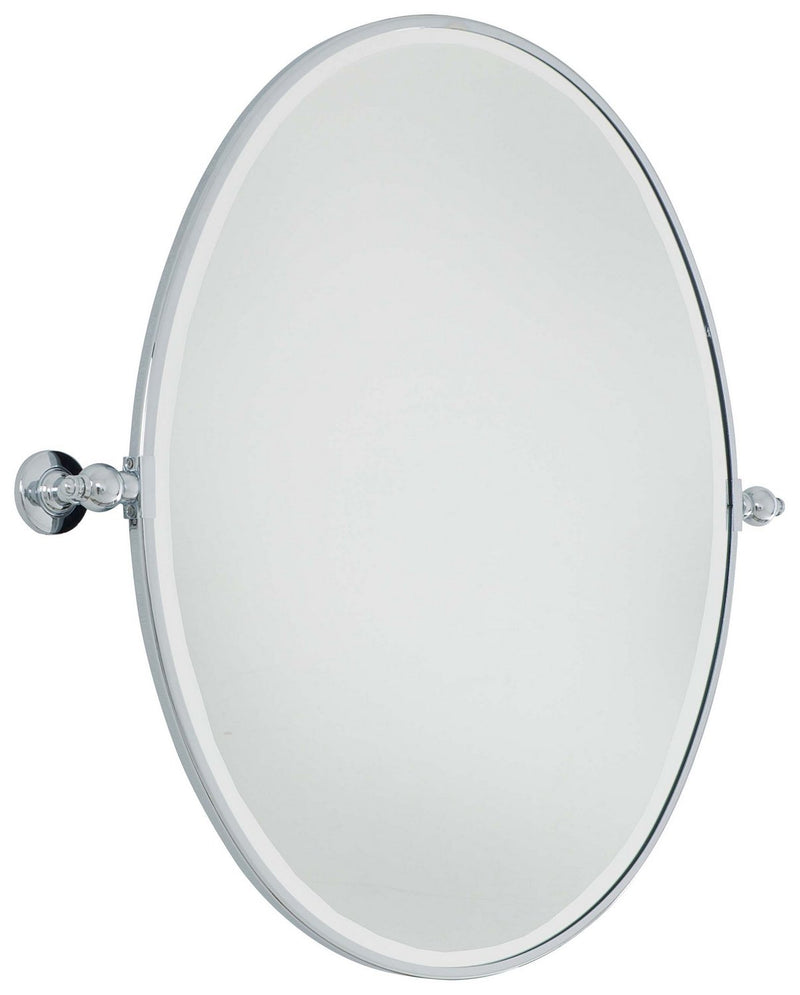 Pivoting Mirrors 31" Oval Mirror in Chrome