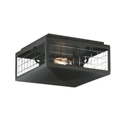 Magnus 2 Light Outdoor Deck Lantern in Black