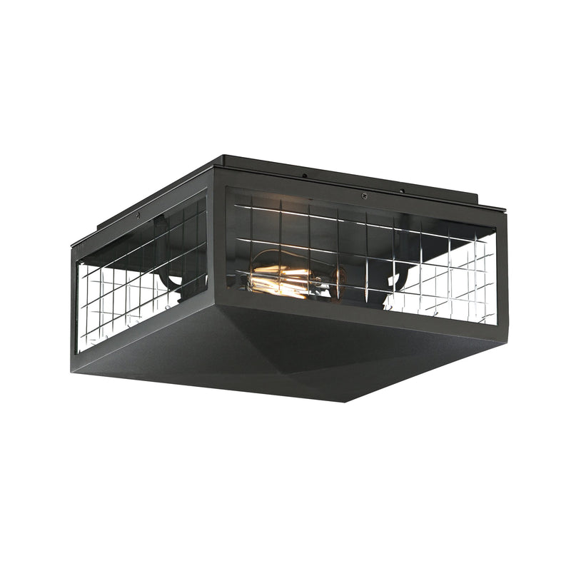 Magnus 2 Light Outdoor Deck Lantern in Black