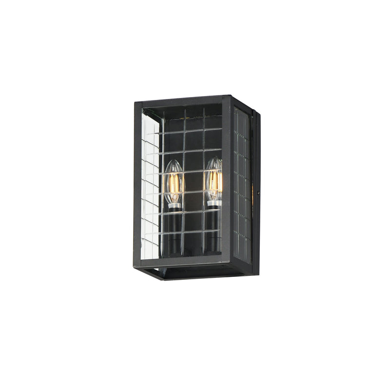 Magnus 2 Light Outdoor Pocket Wall Sconce in Black