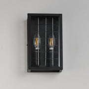 Magnus 2 Light Outdoor Pocket Wall Sconce in Black