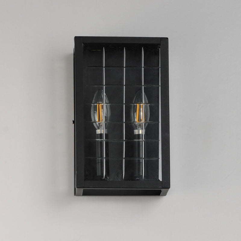 Magnus 2 Light Outdoor Pocket Wall Sconce in Black