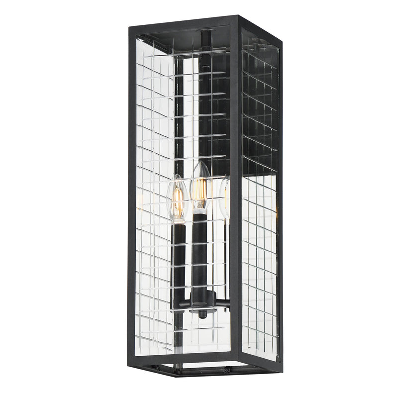 Magnus 3 Light Outdoor Wall Sconce in Black