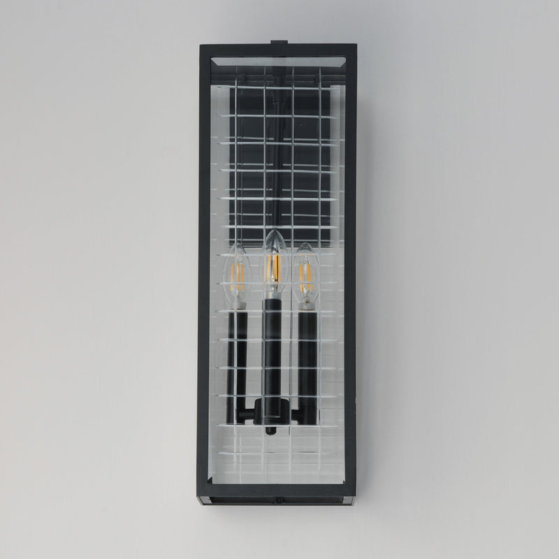 Magnus 3 Light Outdoor Wall Sconce in Black