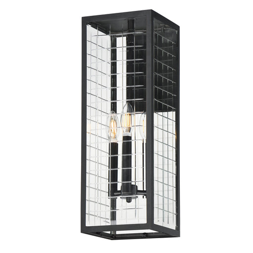 Magnus 3 Light Outdoor Wall Sconce in Black