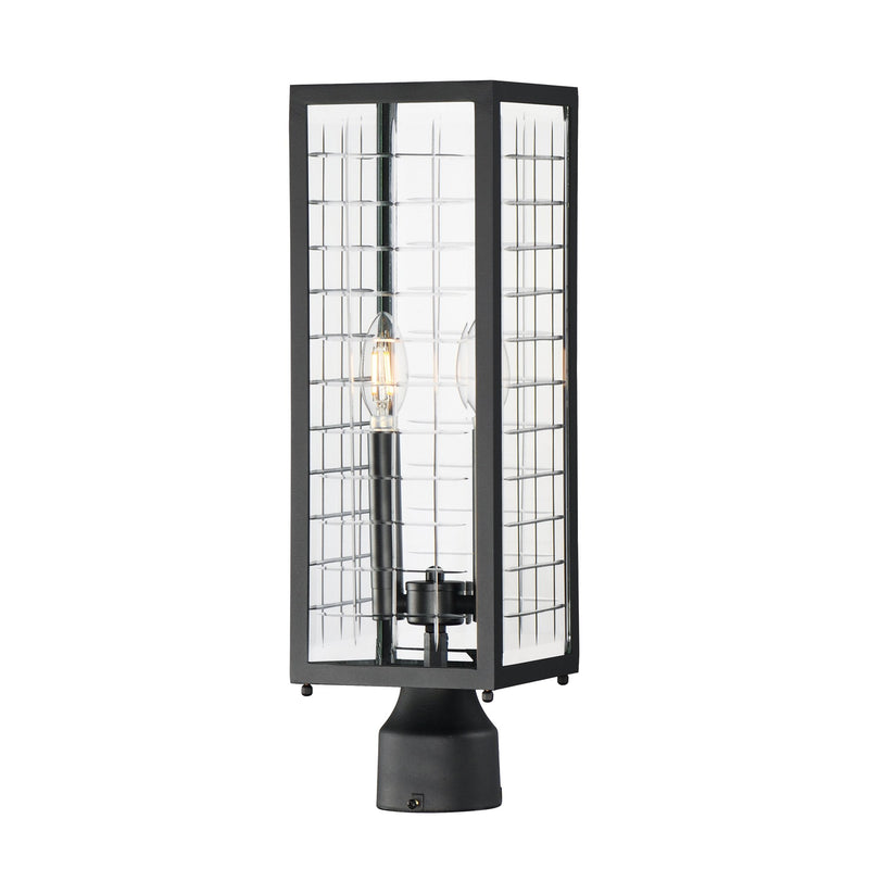 Magnus 2 Light Outdoor Post Lantern in Black