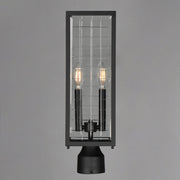 Magnus 2 Light Outdoor Post Lantern in Black