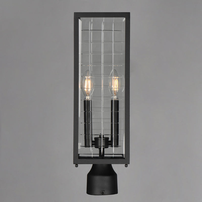 Magnus 2 Light Outdoor Post Lantern in Black