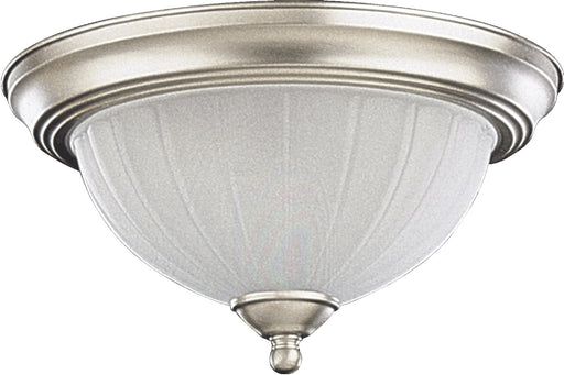 11" Frosted Melon Ceiling Mount in Satin Nickel