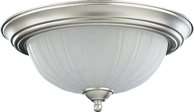 13" Frosted Melon Ceiling Mount in Satin Nickel