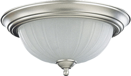 13" Frosted Melon Ceiling Mount in Satin Nickel