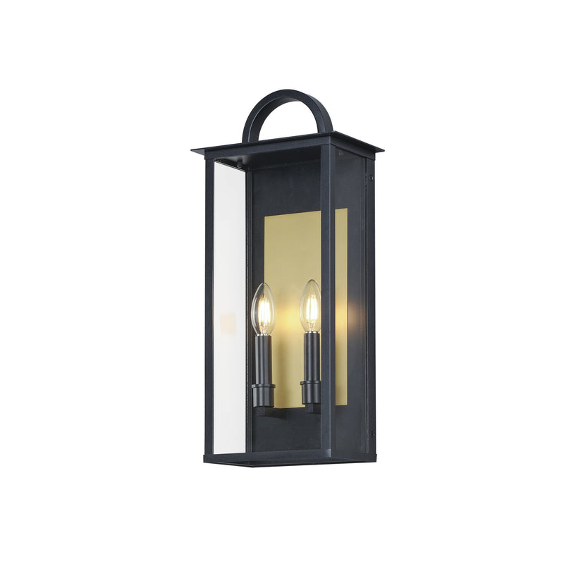 Manchester 2 Light Medium Outdoor Wall Sconce in Black