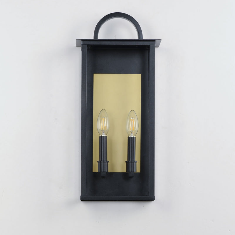 Manchester 2 Light Medium Outdoor Wall Sconce in Black