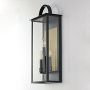 Manchester 3 Light Large Outdoor Wall Sconce in Black