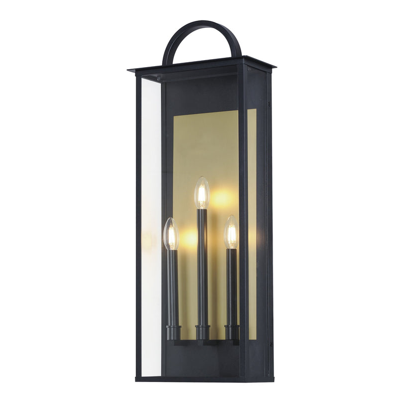 Manchester 3 Light Extra Large Outdoor Wall Sconce in Black