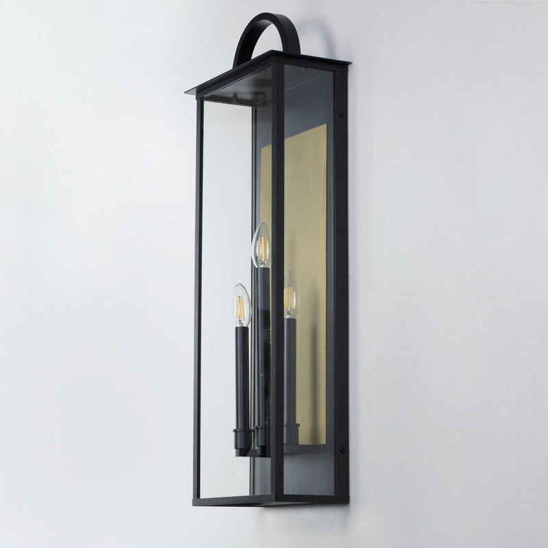 Manchester 3 Light Extra Large Outdoor Wall Sconce in Black