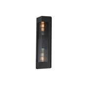 Triform 20" 2 Light Outdoor Wall Sconce in Black / Antique Brass