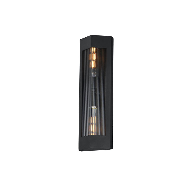 Triform 20" 2 Light Outdoor Wall Sconce in Black / Antique Brass
