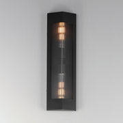 Triform 20" 2 Light Outdoor Wall Sconce in Black / Antique Brass