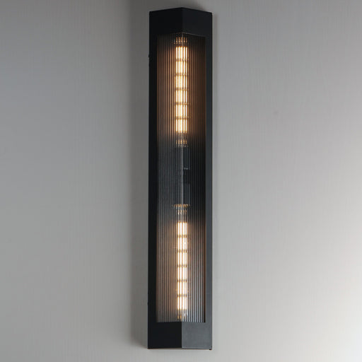 Triform 32" 2 Light Outdoor Wall Sconce in Black / Antique Brass