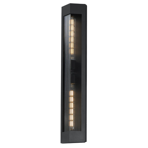 Triform 32" 2 Light Outdoor Wall Sconce in Black / Antique Brass
