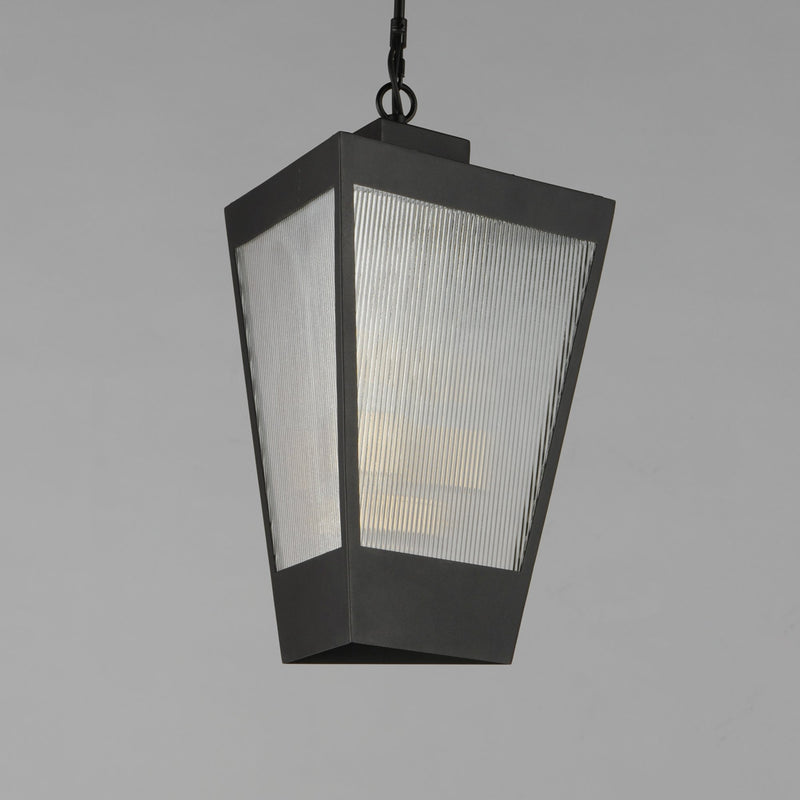 Triform 14" 3 Light Outdoor Pendant in Black / Antique Brass