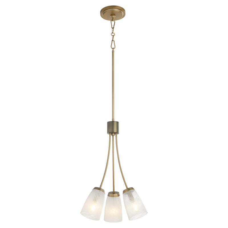 Arpeggio 3 Light Pendant in Aged Brass