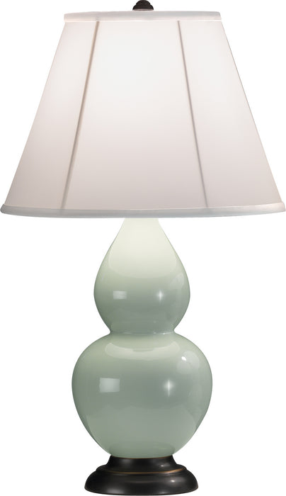 Small Double Gourd Accent Lamp with Ivory Stretched Fabric Shade - Lamps Expo