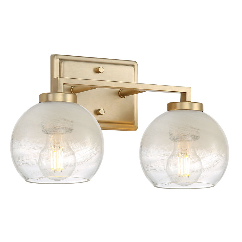 Elliott 2-Light Bath Vanity Light in Brushed Champagne Brass