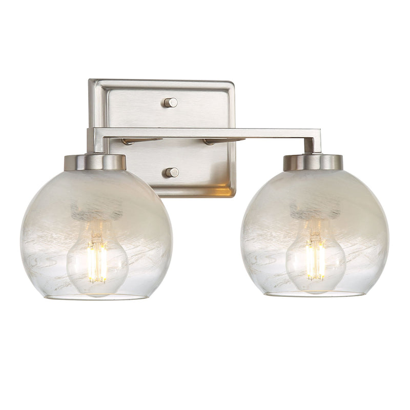 Elliott 2-Light Bath Vanity Light in Pewter