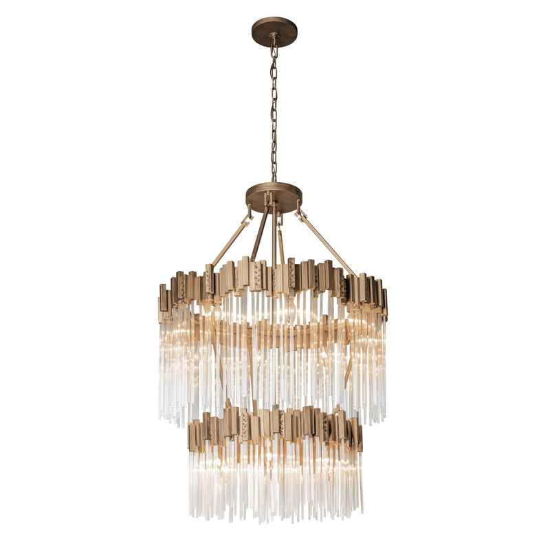 Matrix 14-Light 30" 2-Tier Pendant in Havana Gold