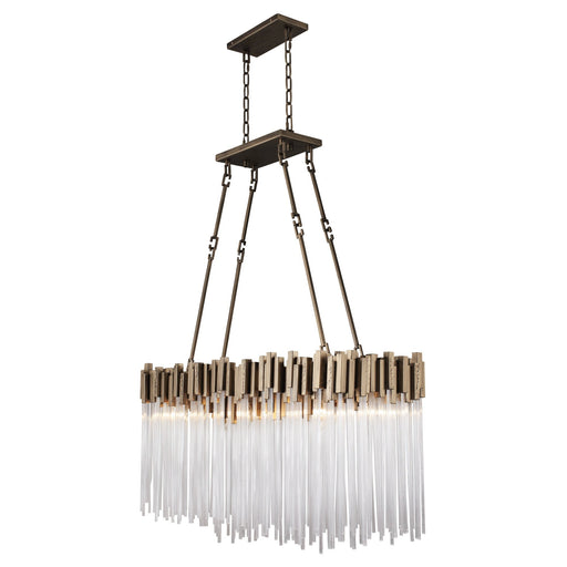 Matrix 6-Light 36.5" Linear Chandelier in Havana Gold
