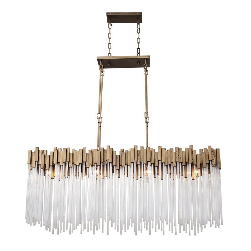 Matrix 8-Light 48.25" Linear Chandelier in Havana Gold