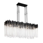 Matrix 8-Light 48.25" Linear Chandelier in Matte Black/French Gold