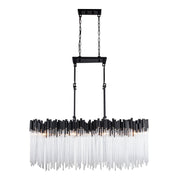 Matrix 8-Light 48.25" Linear Chandelier in Matte Black/French Gold