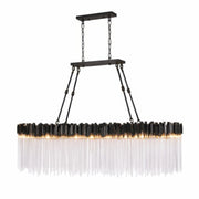 Matrix 10-Light 60" Linear Pendant in Matte Black/French Gold