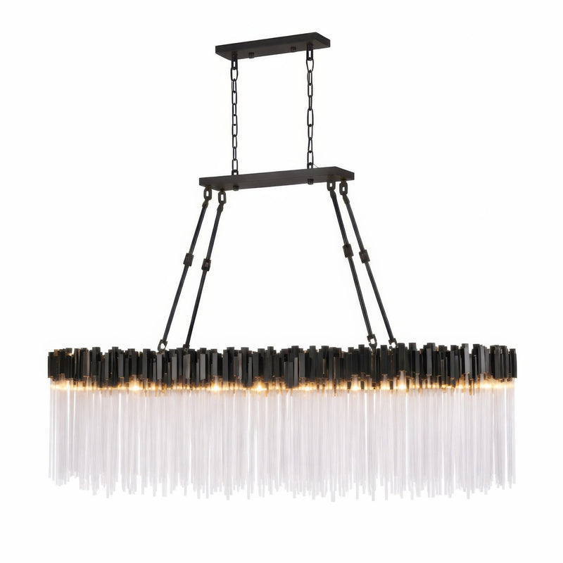 Matrix 10-Light 60" Linear Pendant in Matte Black/French Gold
