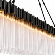 Matrix 10-Light 60" Linear Pendant in Matte Black/French Gold