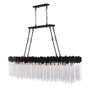 Matrix 12-Light 72" Linear Pendant in Matte Black/French Gold