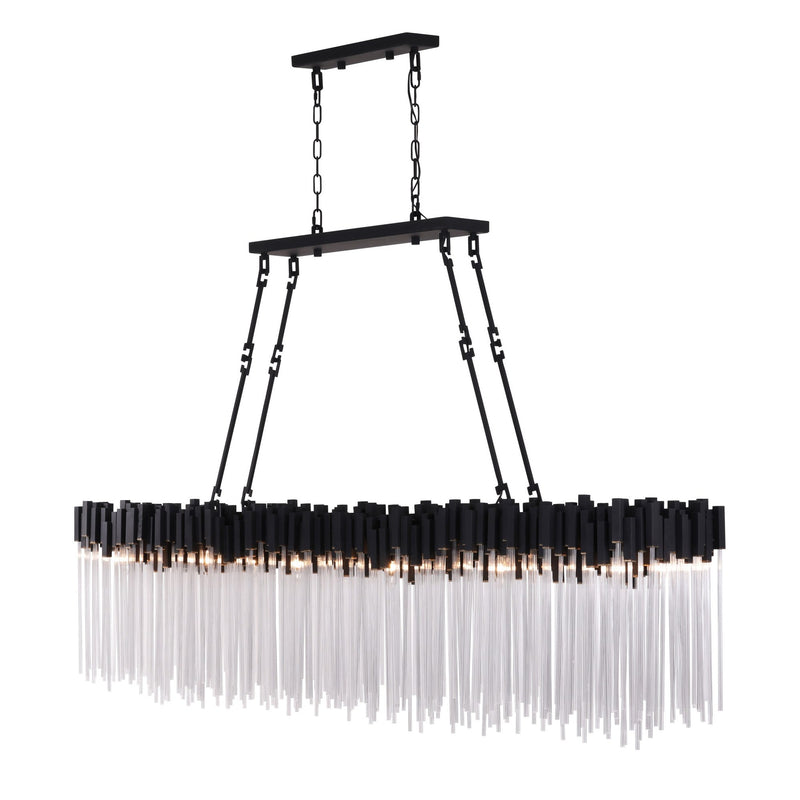 Matrix 12-Light 72" Linear Pendant in Matte Black/French Gold