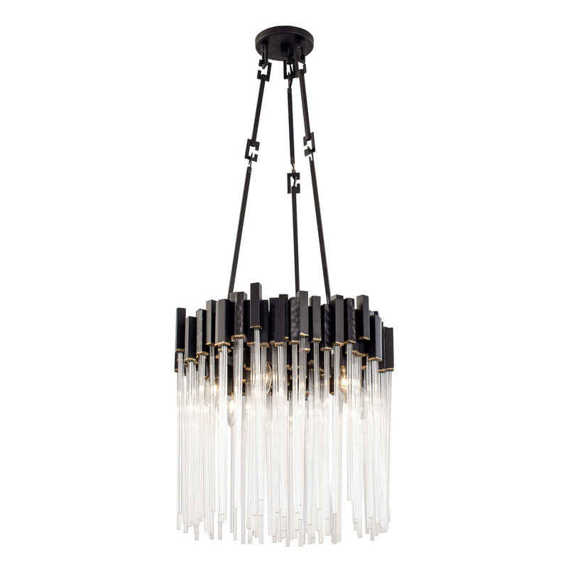 Matrix 6-Light 18.5" Pendant in Matte Black/French Gold