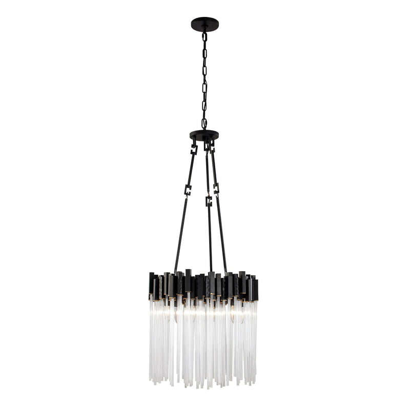 Matrix 6-Light 18.5" Pendant in Matte Black/French Gold
