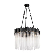 Matrix 9-Light 25" Pendant in Matte Black/French Gold