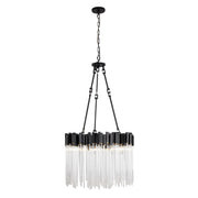 Matrix 9-Light 25" Pendant in Matte Black/French Gold