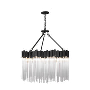 Matrix 10-Light 30" Pendant in Matte Black/French Gold