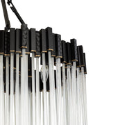 Matrix 10-Light 30" Pendant in Matte Black/French Gold