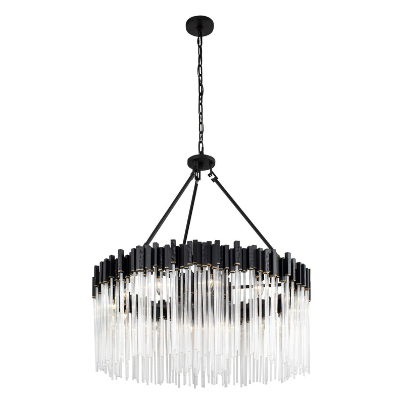 Matrix 12-Light 40" Pendant in Matte Black/French Gold